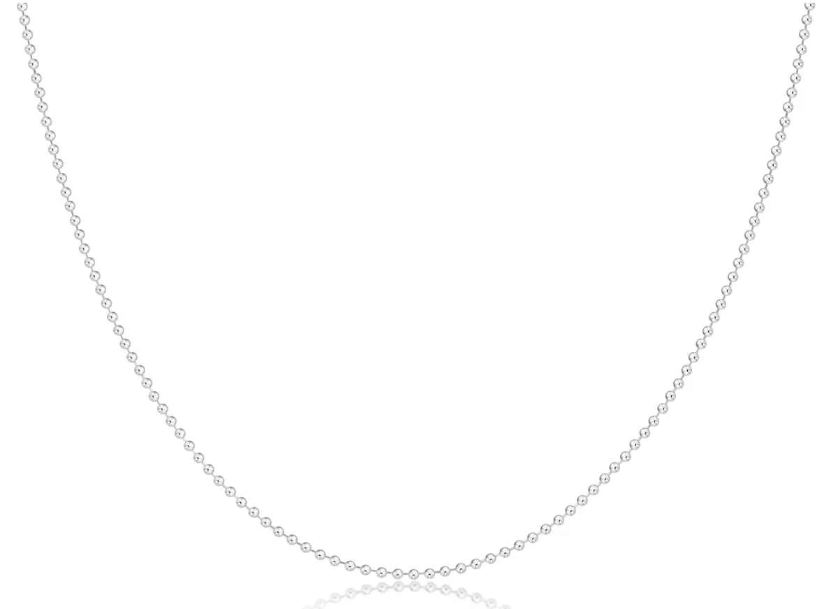 17" Choker Classic Beaded Chain - Sterling 1