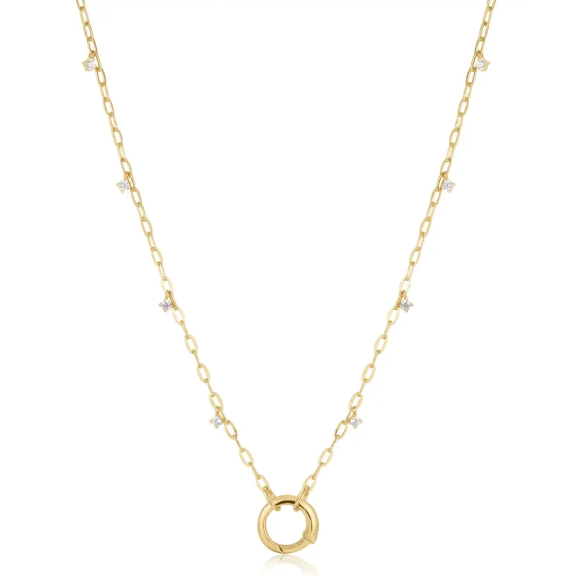 Gold Shimmer Chain Charm Connector Necklace 1