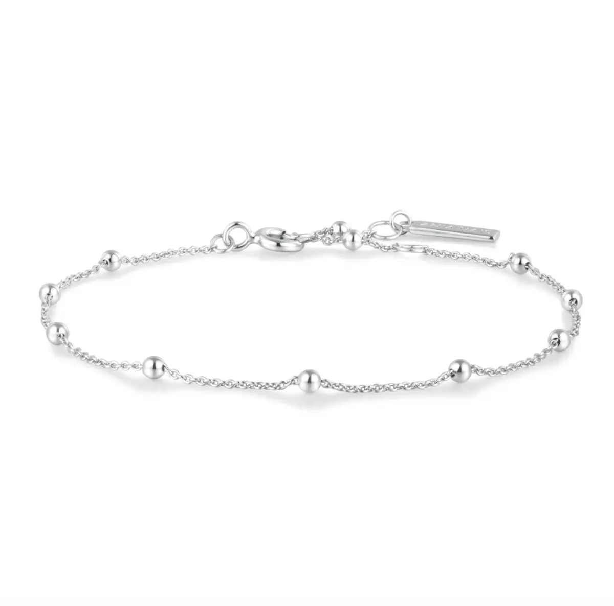 Silver Beaded Chain Bracelet 1