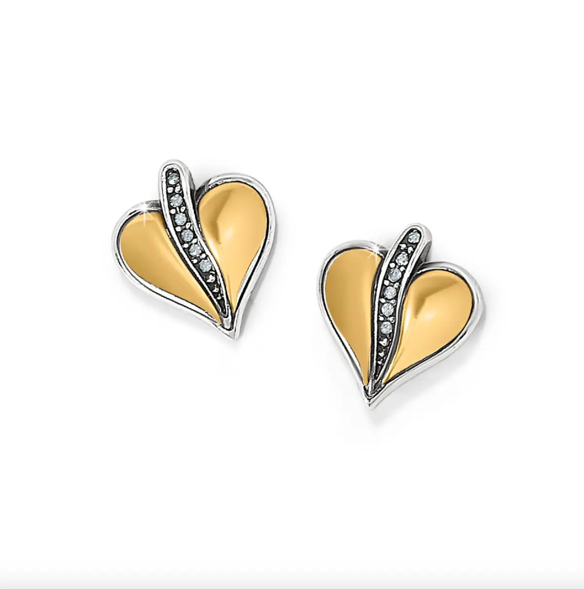 Precious Heart Two Tone Post Earrings 1