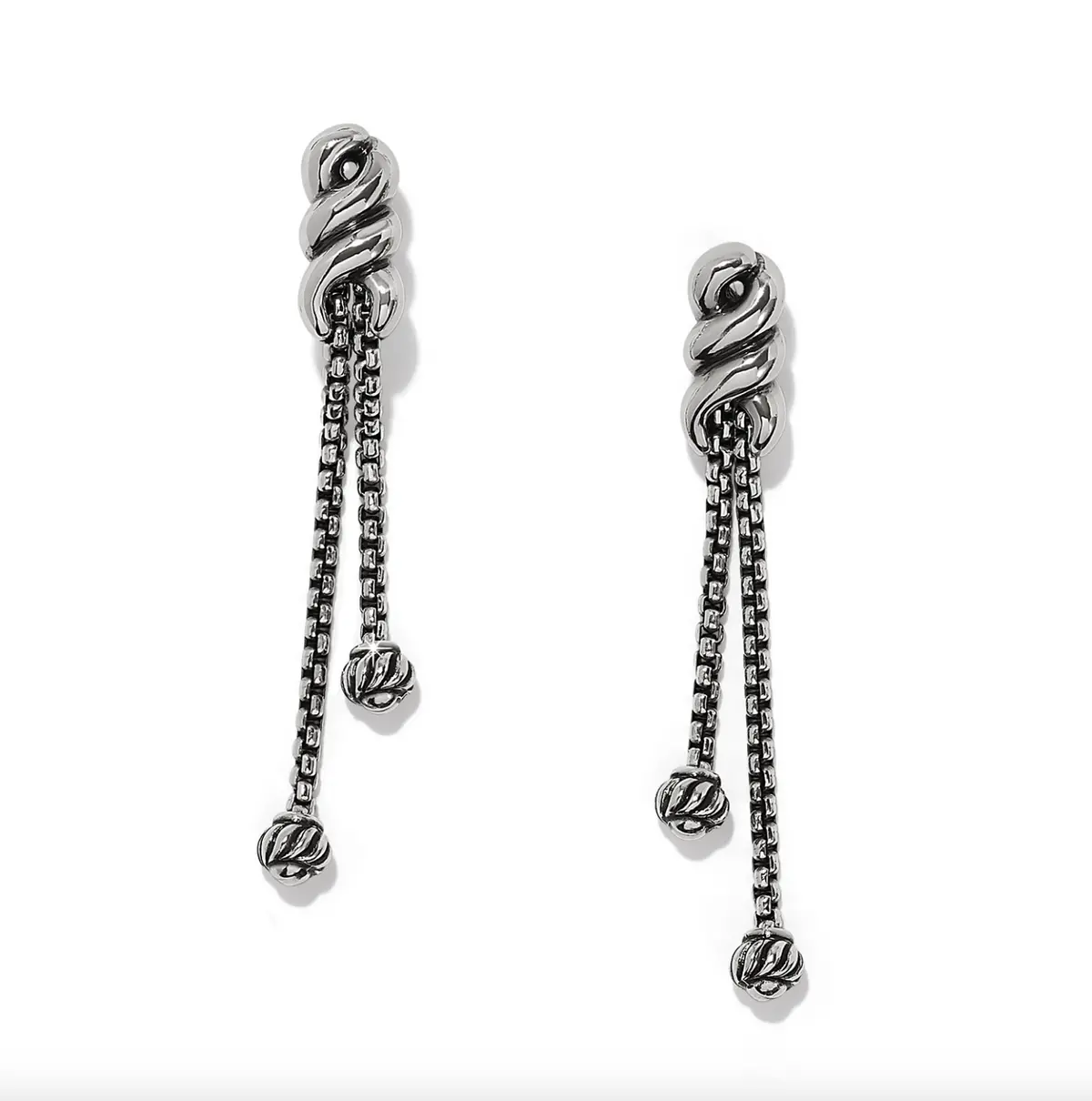 Interlok Twist Double Post Drop Earrings 1