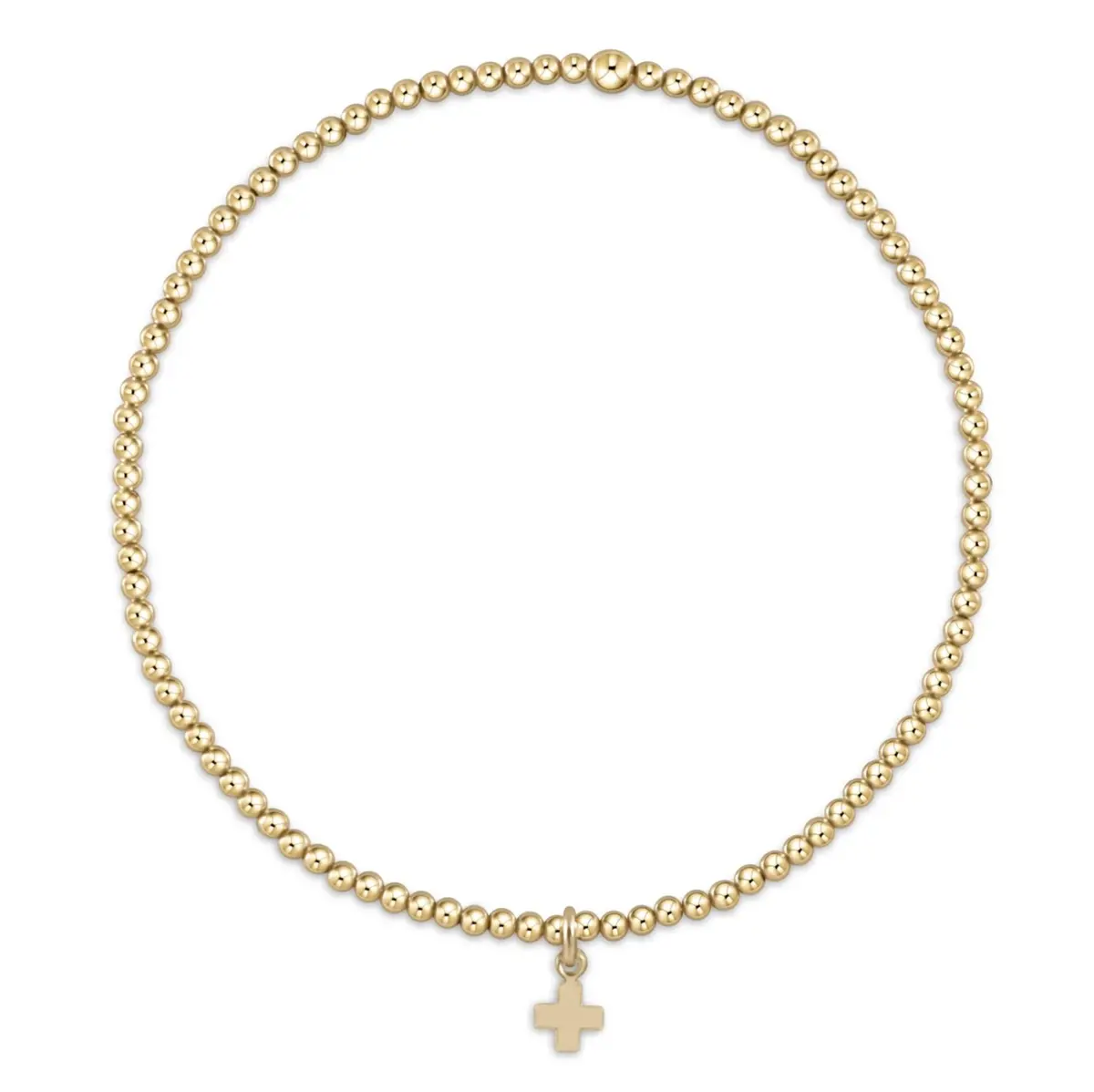 Egirl Classic Gold 2Mm Bracelet - Signature Cross Small Gold Charm 1