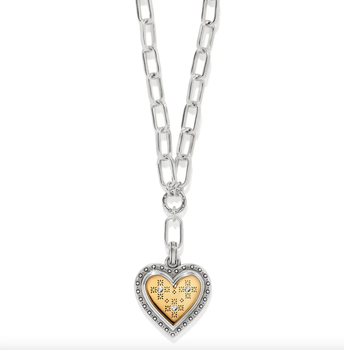 Mosaic Heart Two Tone Necklace 1