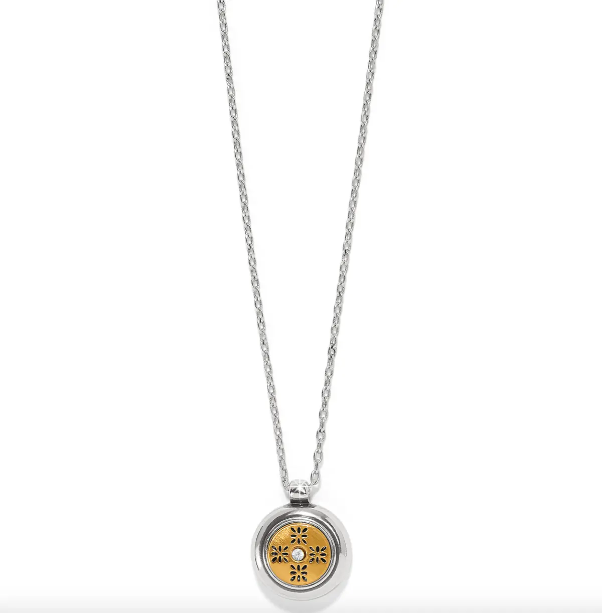 Mosaic Round Two Tone Mini Necklace 1