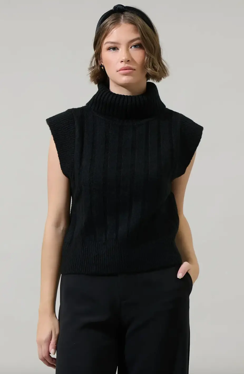 Anaya Turtle Neck Ribbed Sweater Top 1