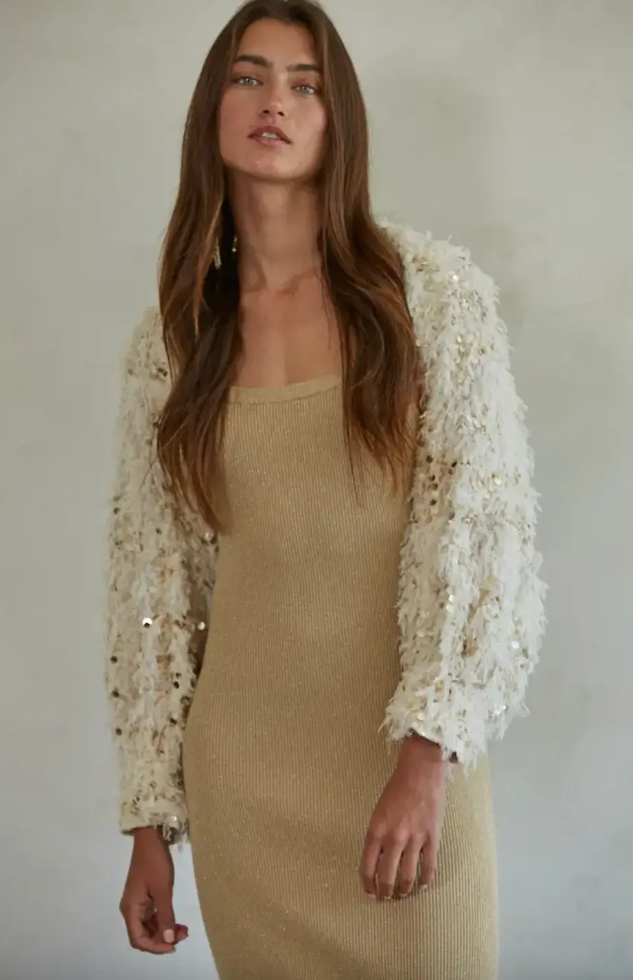 Sequin Open Front Cardigan 1