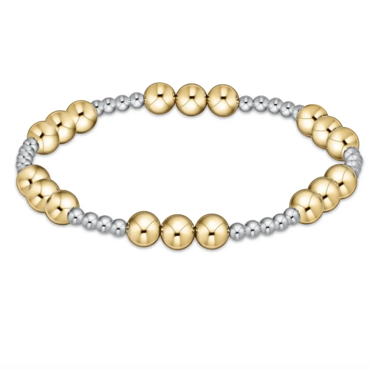 Classic Joy Pattern 6Mm Bead Bracelet - Mixed Metal 1