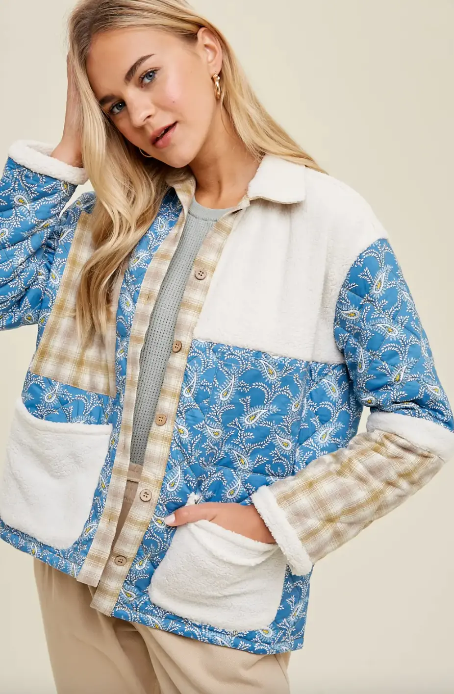 Paisley Plaid Quilted Jacket 1