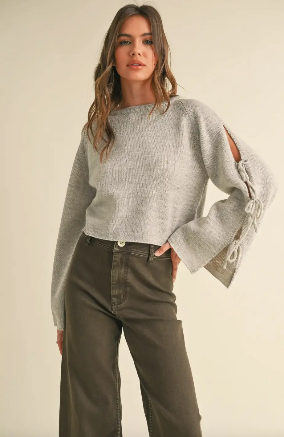 Ribbon Tie Sweater 1