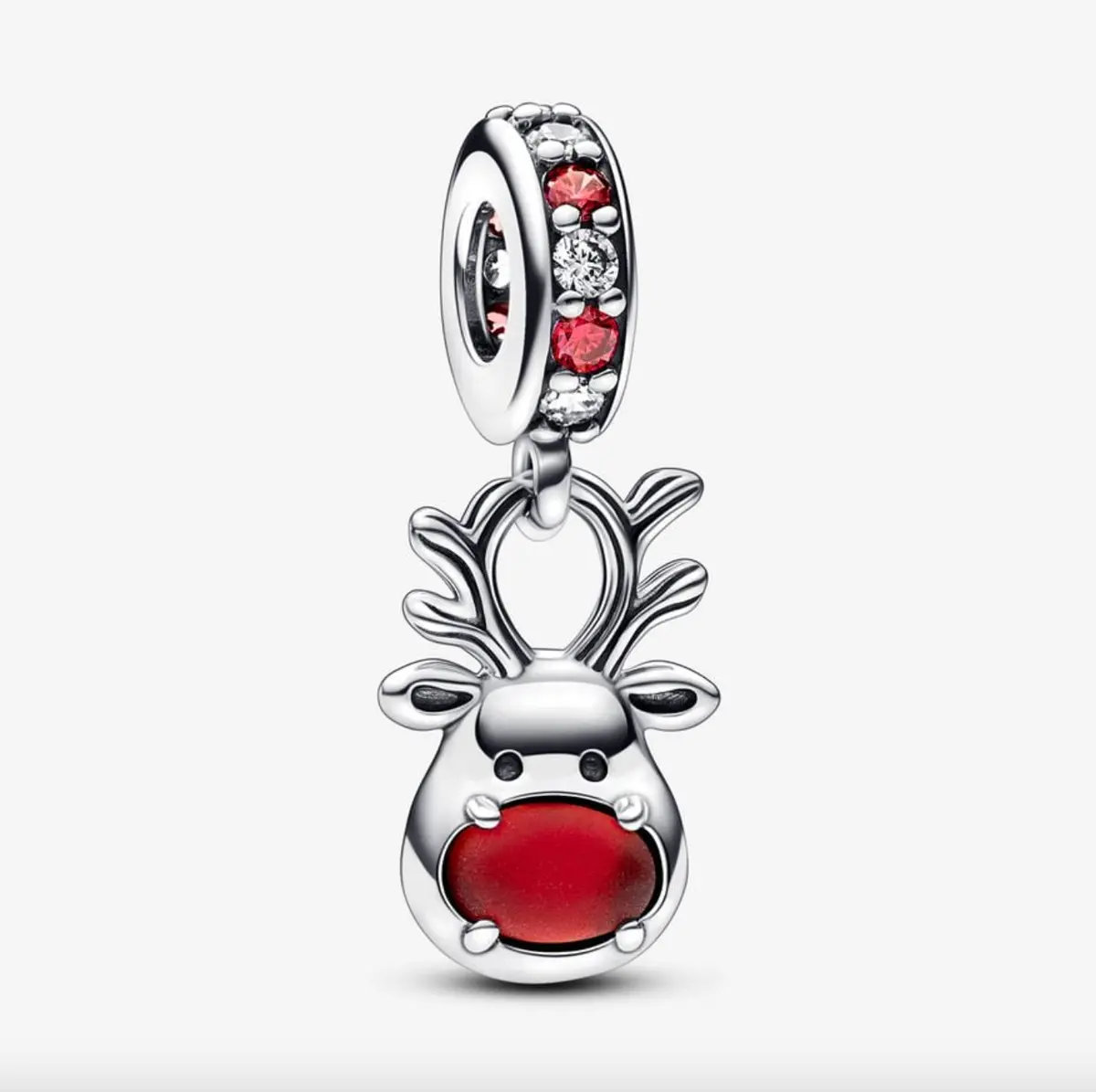 Red Nose Reindeer Murano Dangle Charm 1