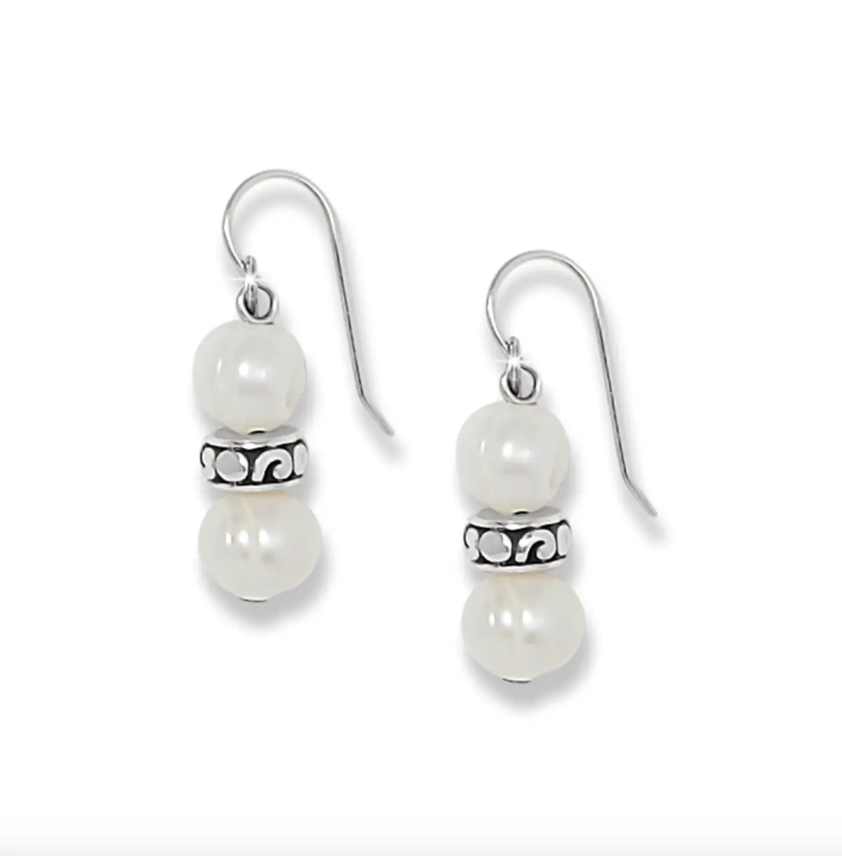 Contempo Heart Pearl French Wire Earrings 1