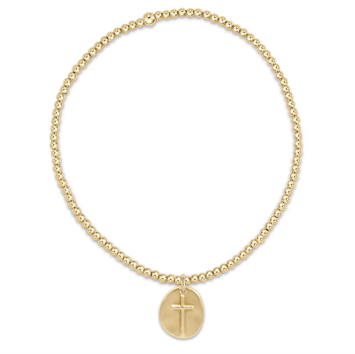 Classic Gold 2Mm Bracelet - Inspire Small Gold Disc 1