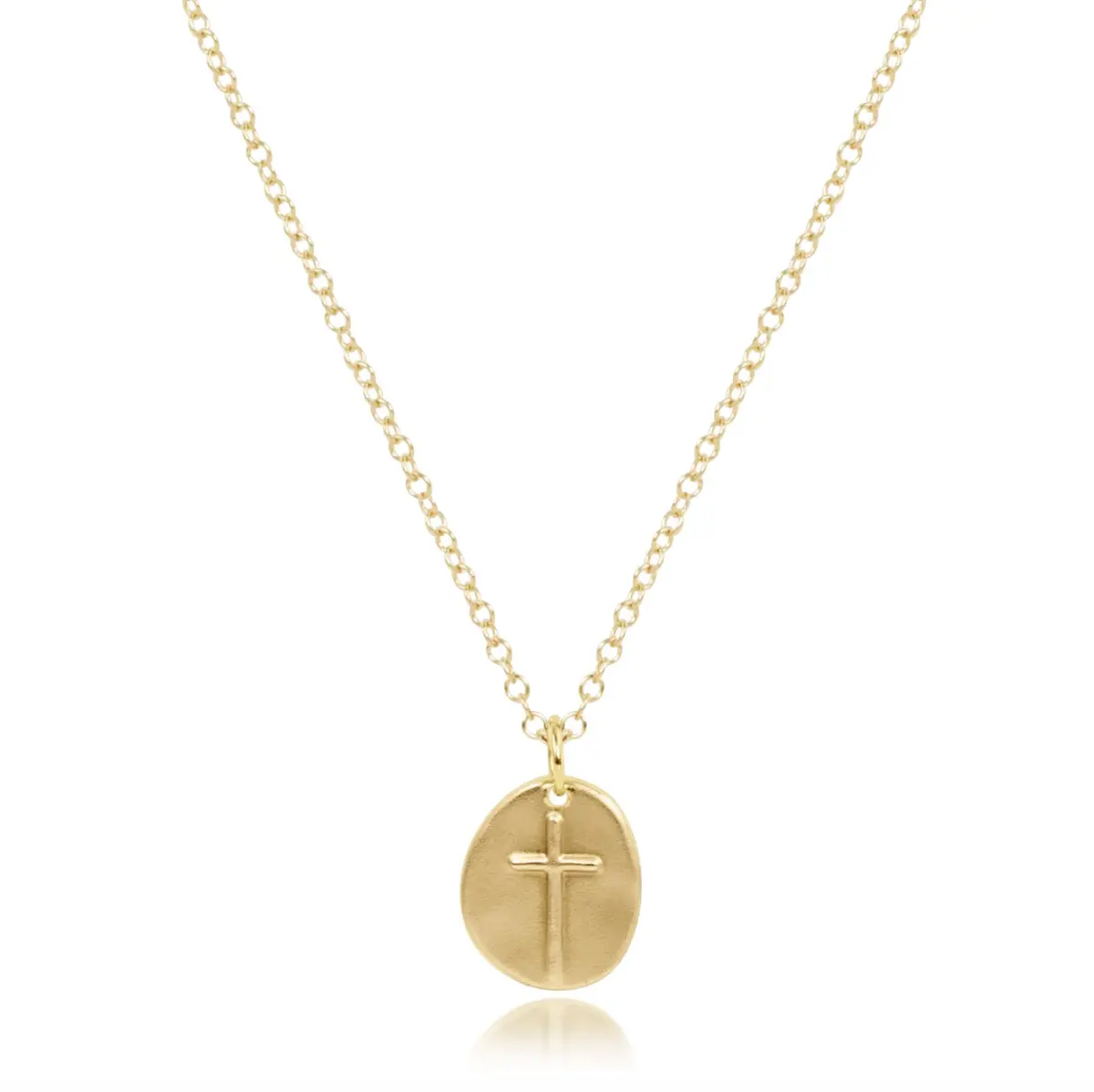 16" Necklace Gold - Inspire Small Gold Disc 1