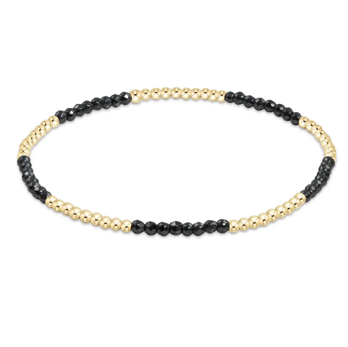 Blissful Pattern 2Mm Bead Bracelet - Faceted Hematite 1