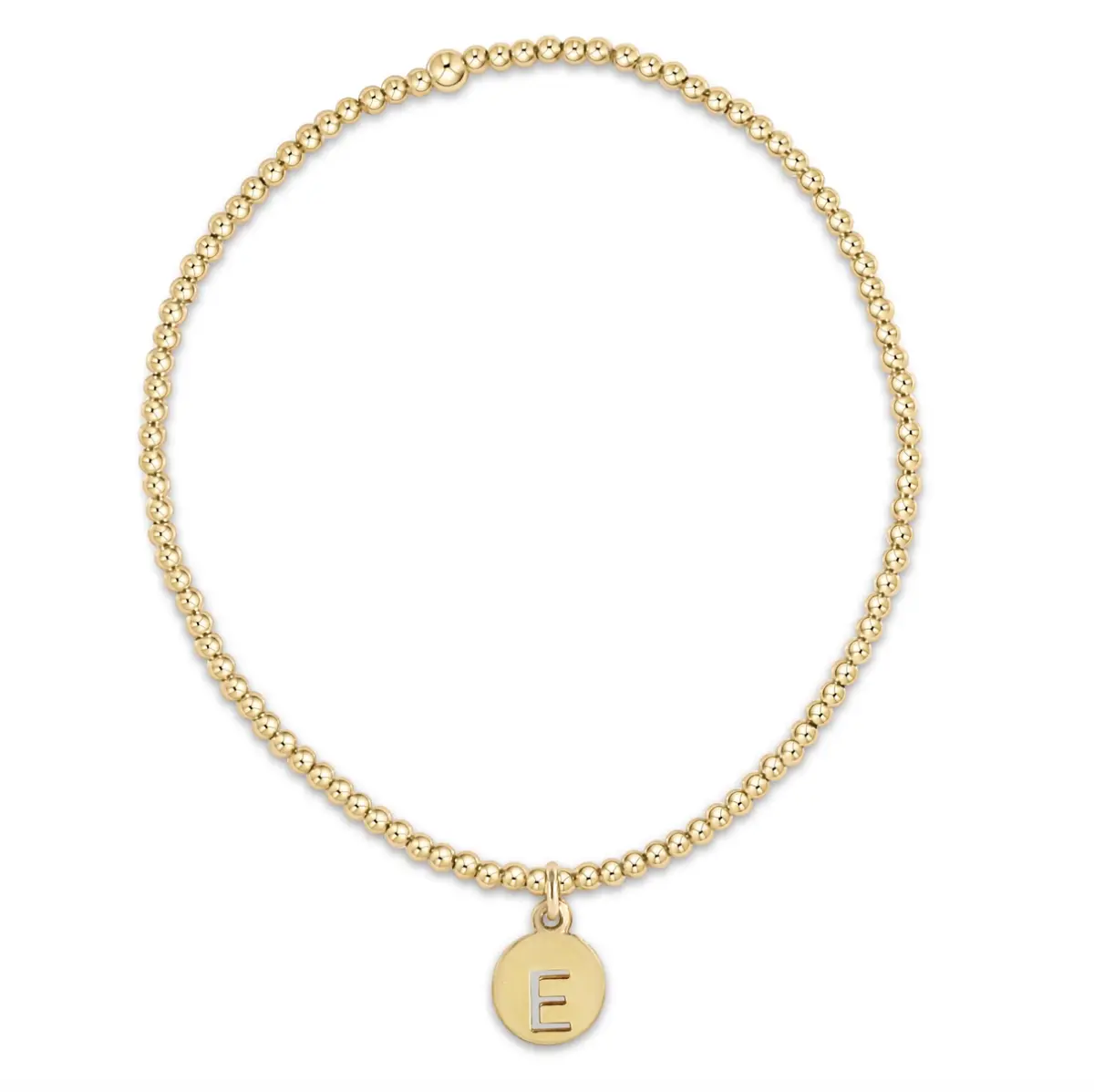 Classic Gold 2Mm Bead Bracelet - Respect Small Gold Disc 1
