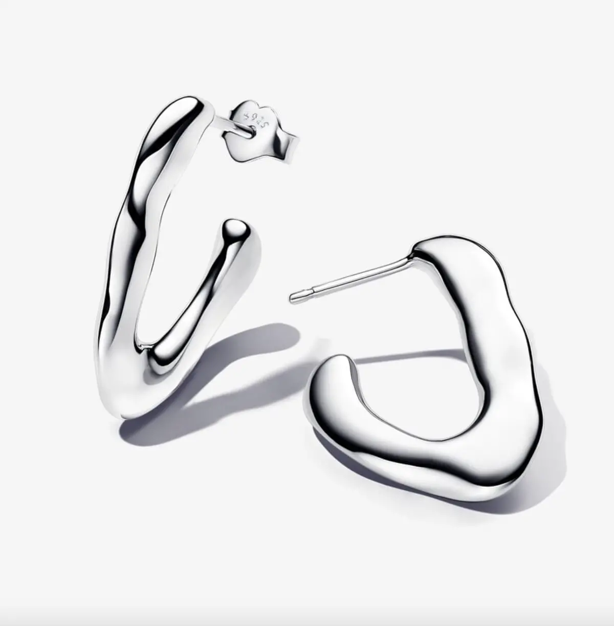 Organically V-Shaped Open Hoop Earrings 1