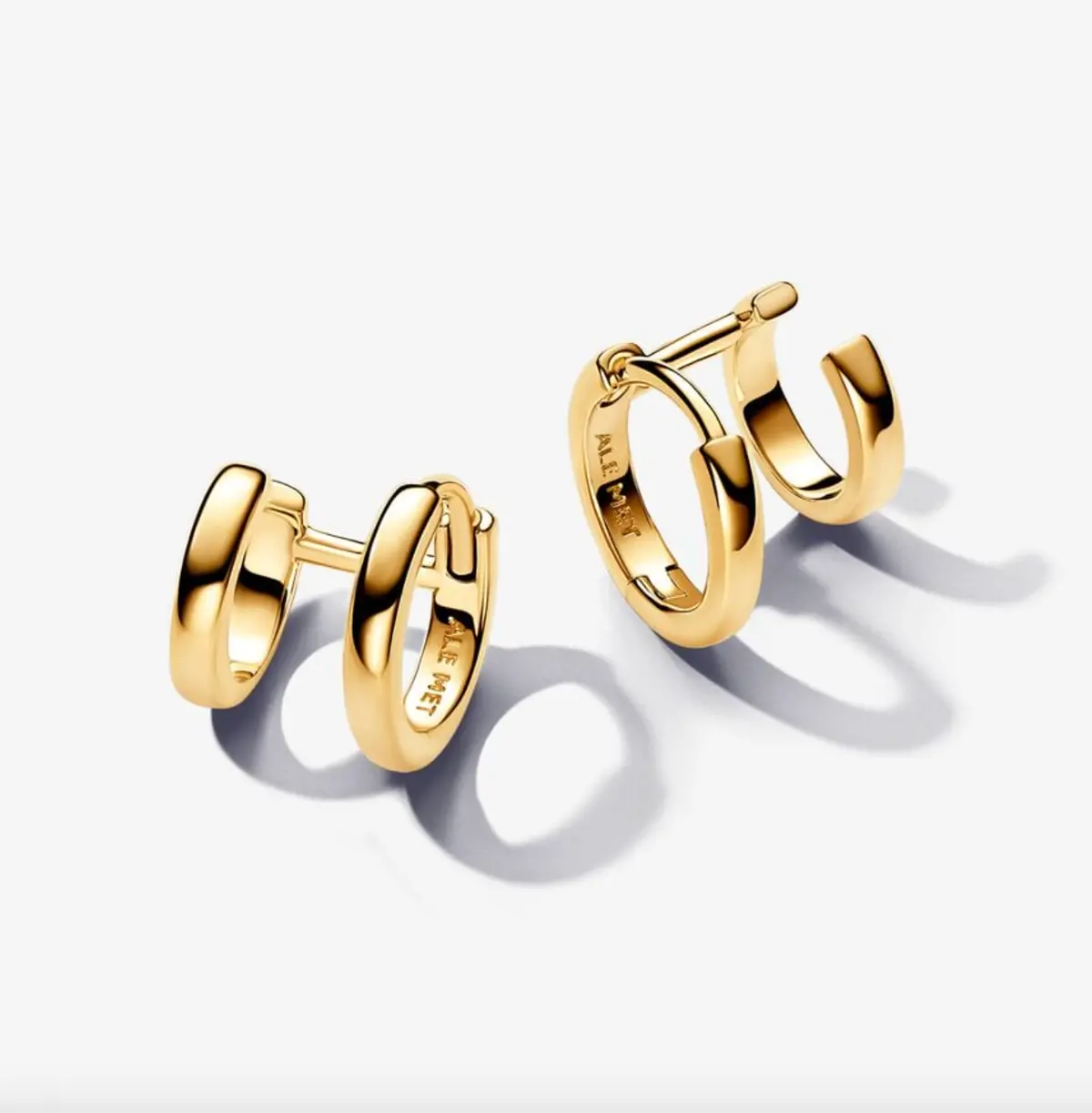 Double Huggie Hoop Earrings 1