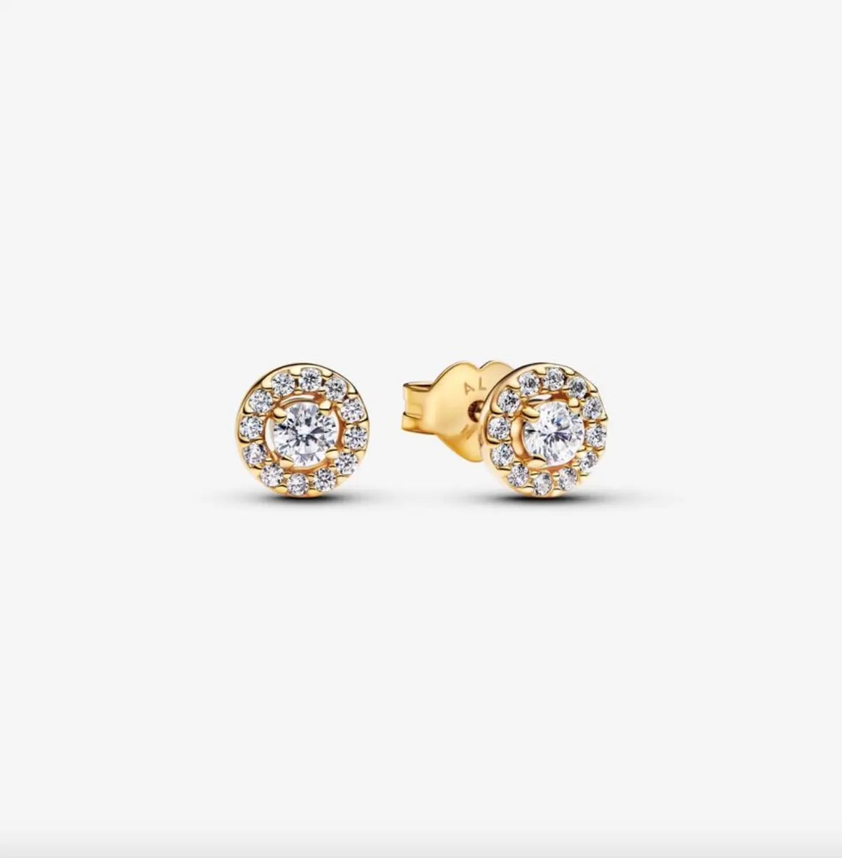 Round Pavé Halo Stud Earrings 1