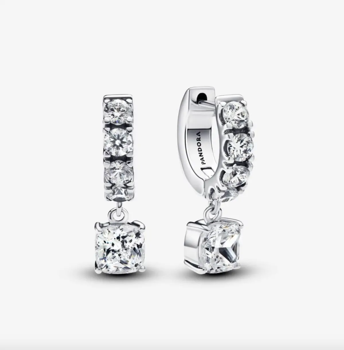 Pavé Dangle Hoop Earrings 1