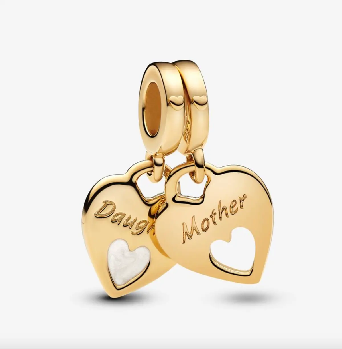 Double Heart Split Dangle Charm 1
