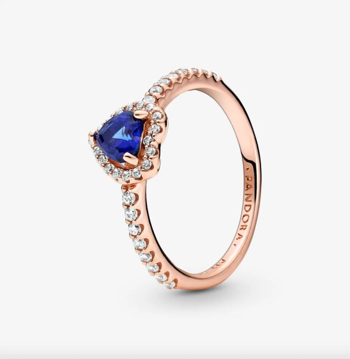 Sparkling Blue Elevated Heart Ring 1