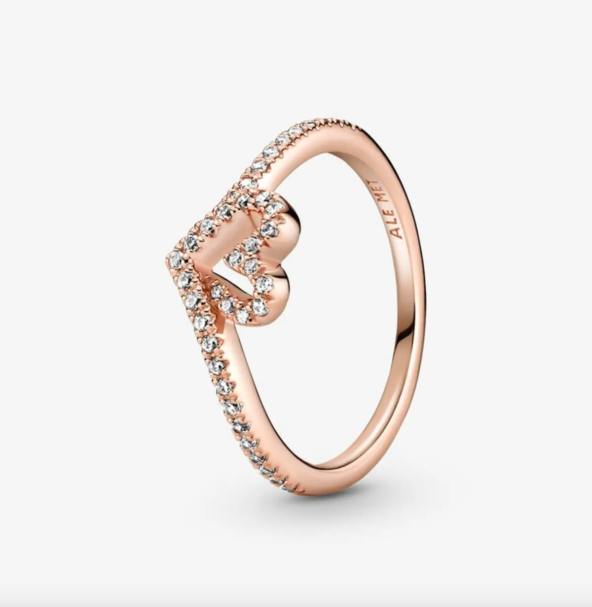 Sparkling Wishbone Heart Ring 1
