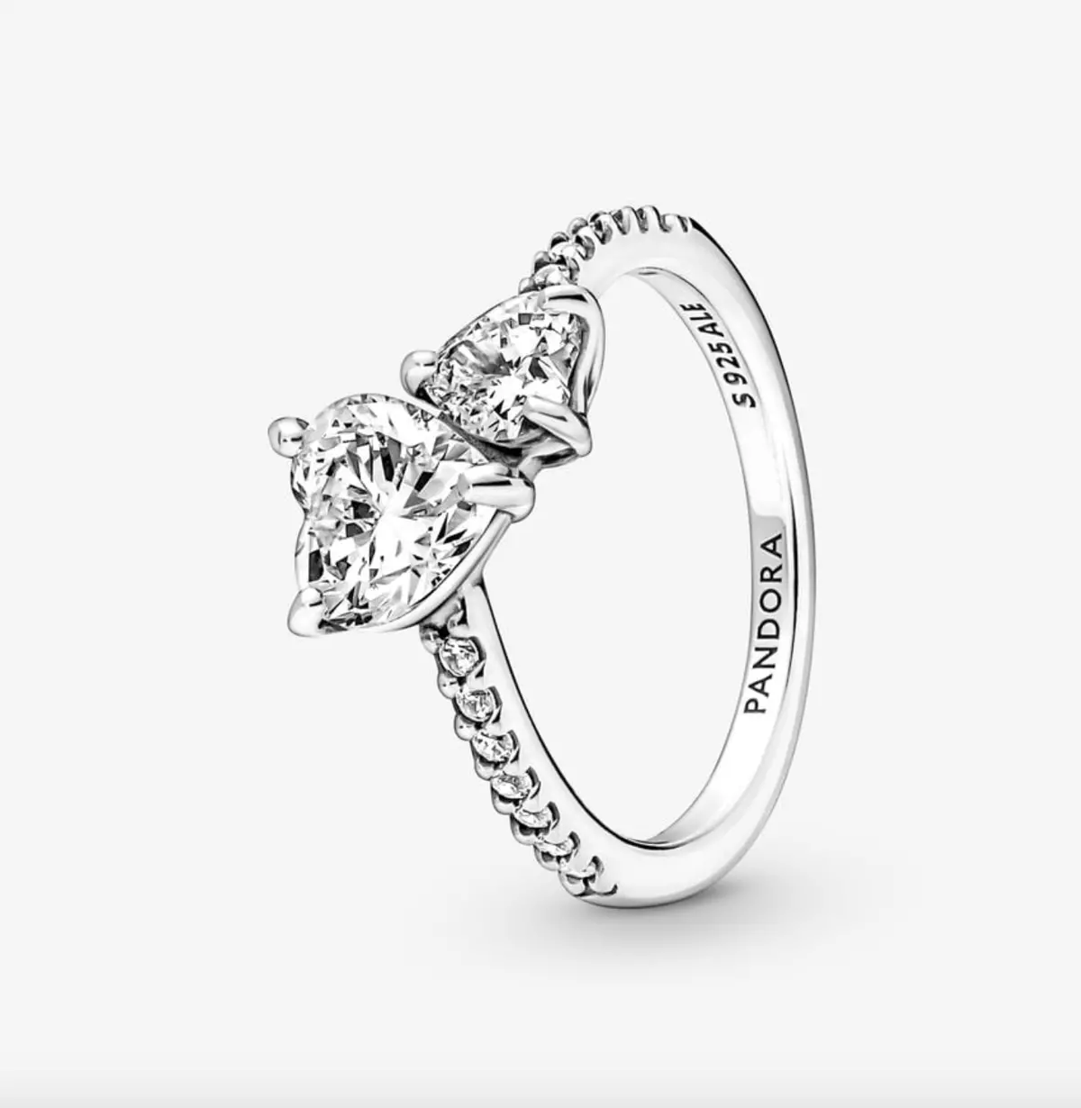 Double Heart Sparkling Ring 1