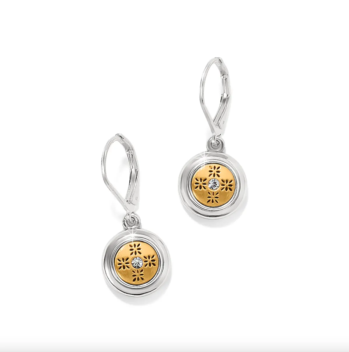 Mosaic Round Mini Leverback Earrings 1