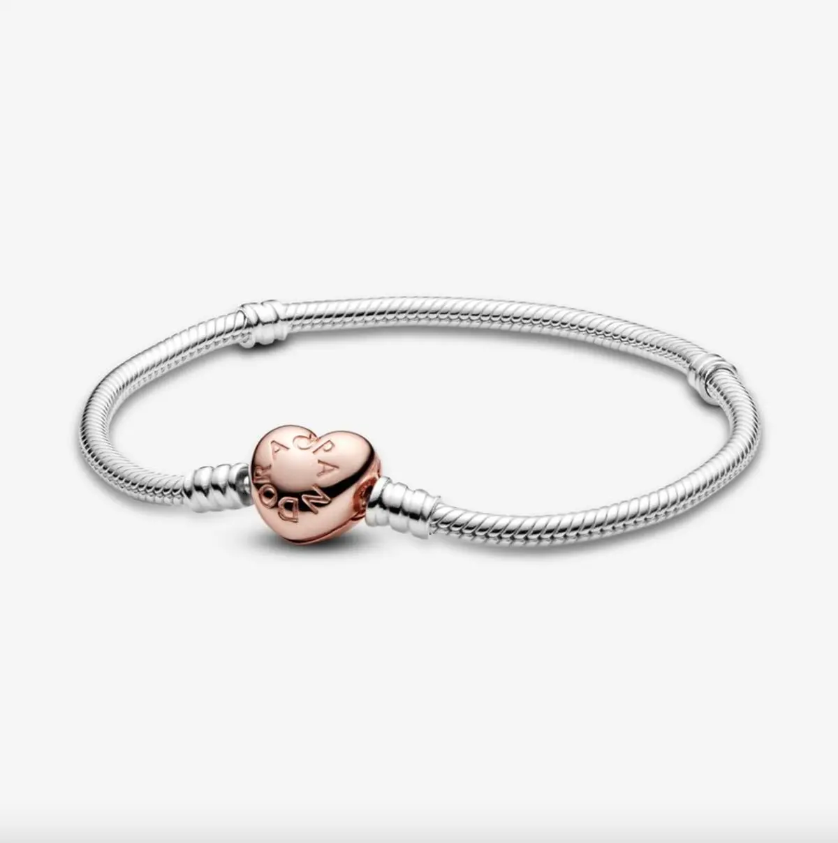 Pandora Moments Heart Clasp Snake Chain Bracelet 1