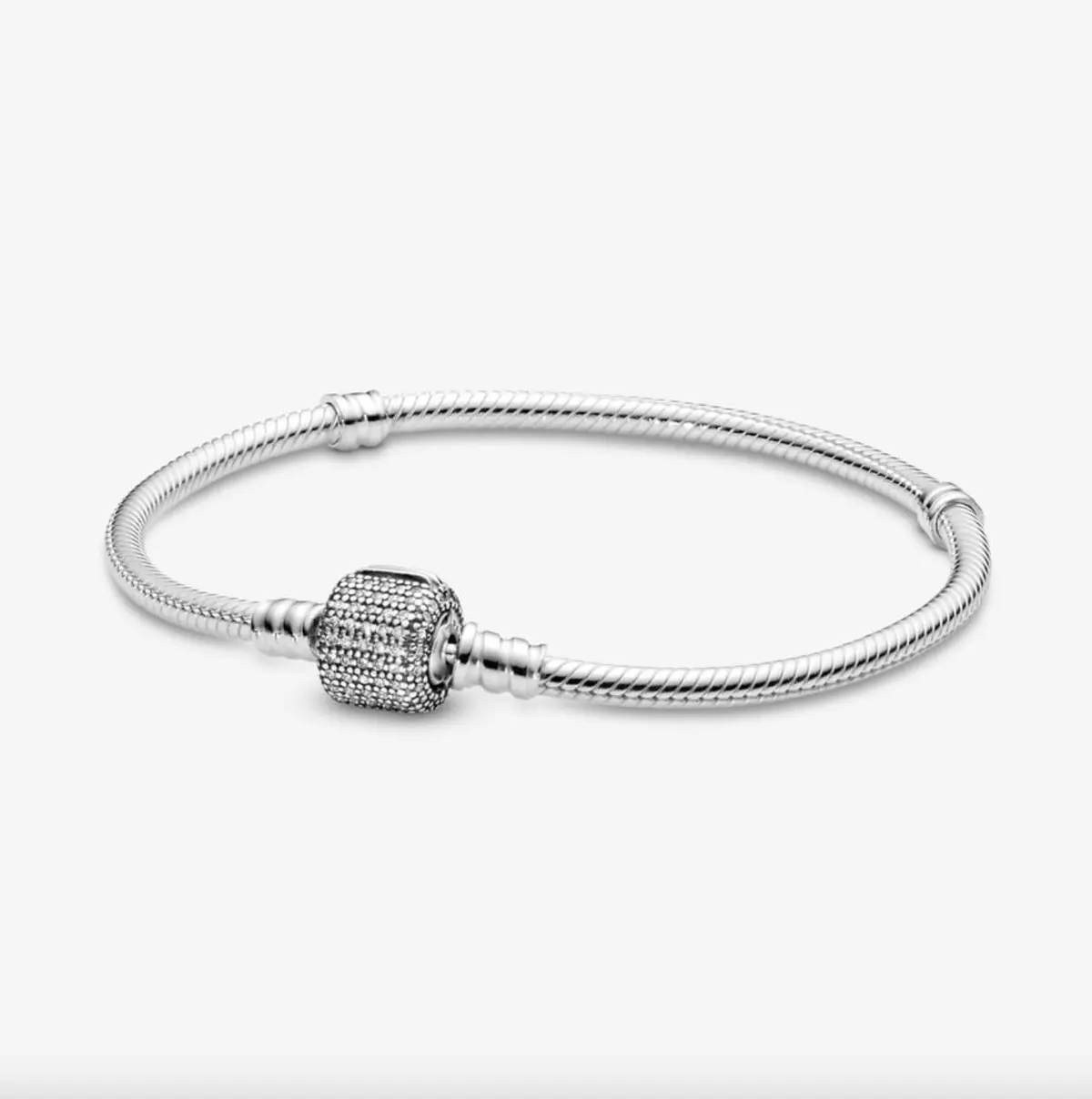 Pandora Moments Sparkling Pavé Clasp Snake Chain Bracelet 1