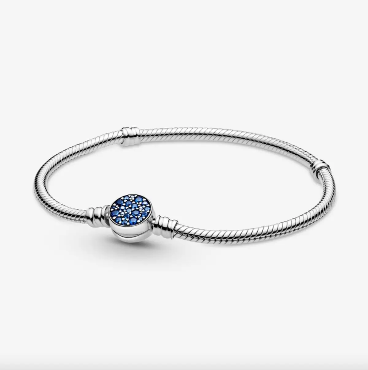 Pandora Moments Sparkling Blue Snake Chain Bracelet 1