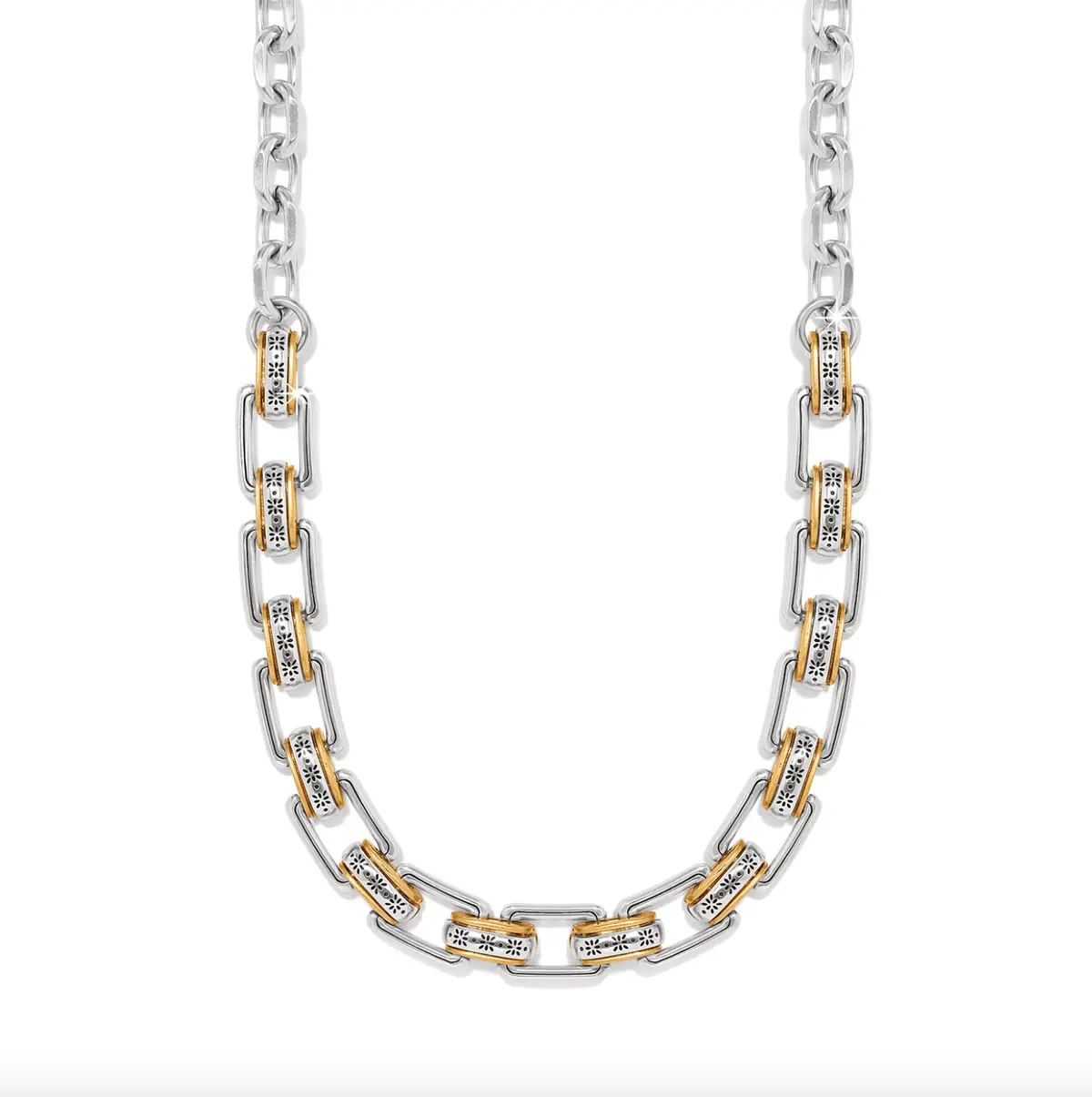 Mosaic Two Tone Links Necklace 1