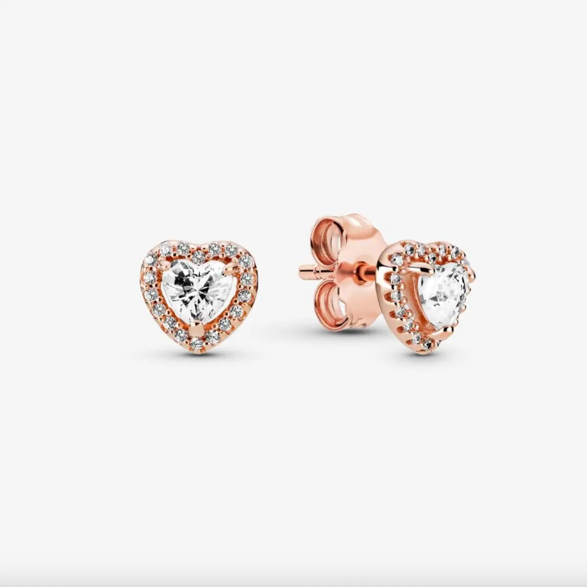 Sparkling Elevated Heart Stud Earrings 1
