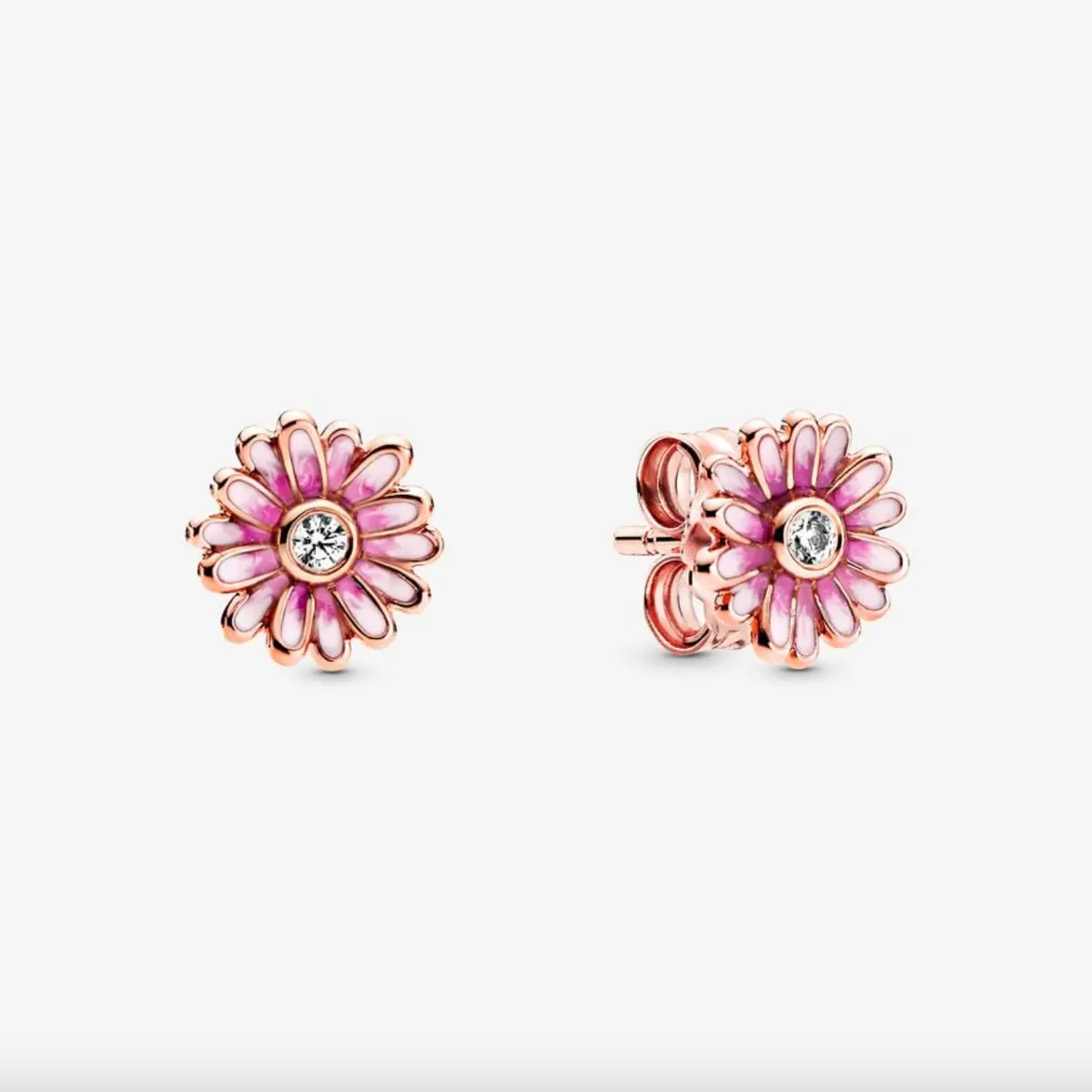 Pink Daisy Flower Stud Earrings 1