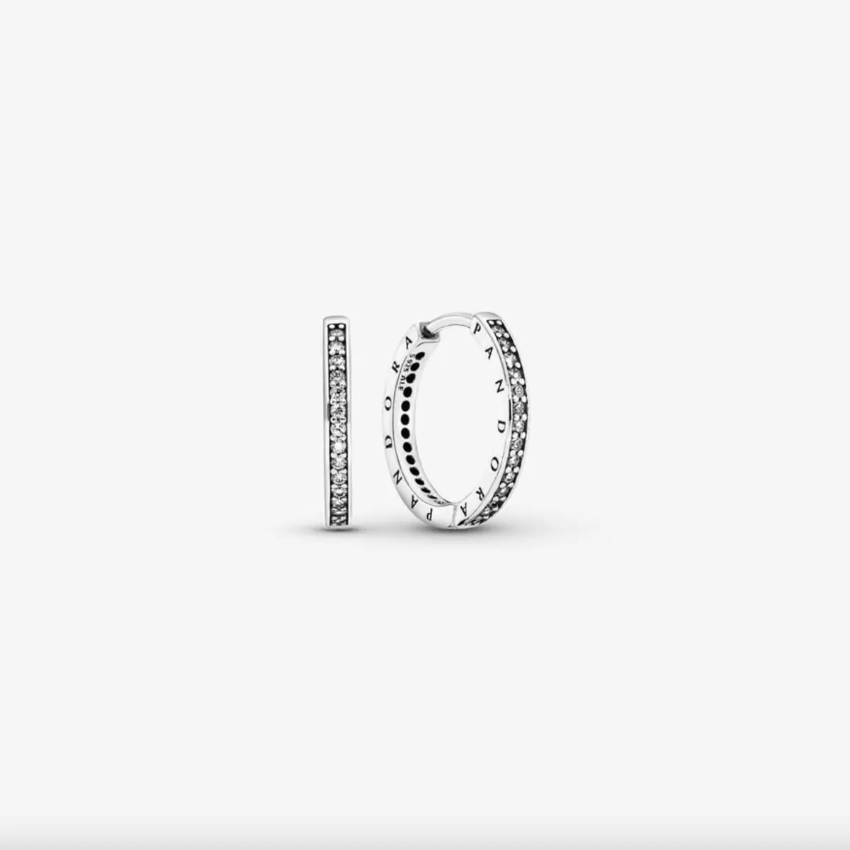 Sparkle And Pandora Logo Hoop Earrings 1