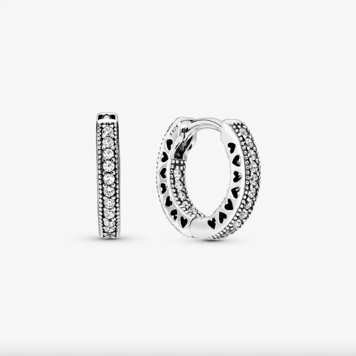 Pavé Heart Hoop Earrings 1
