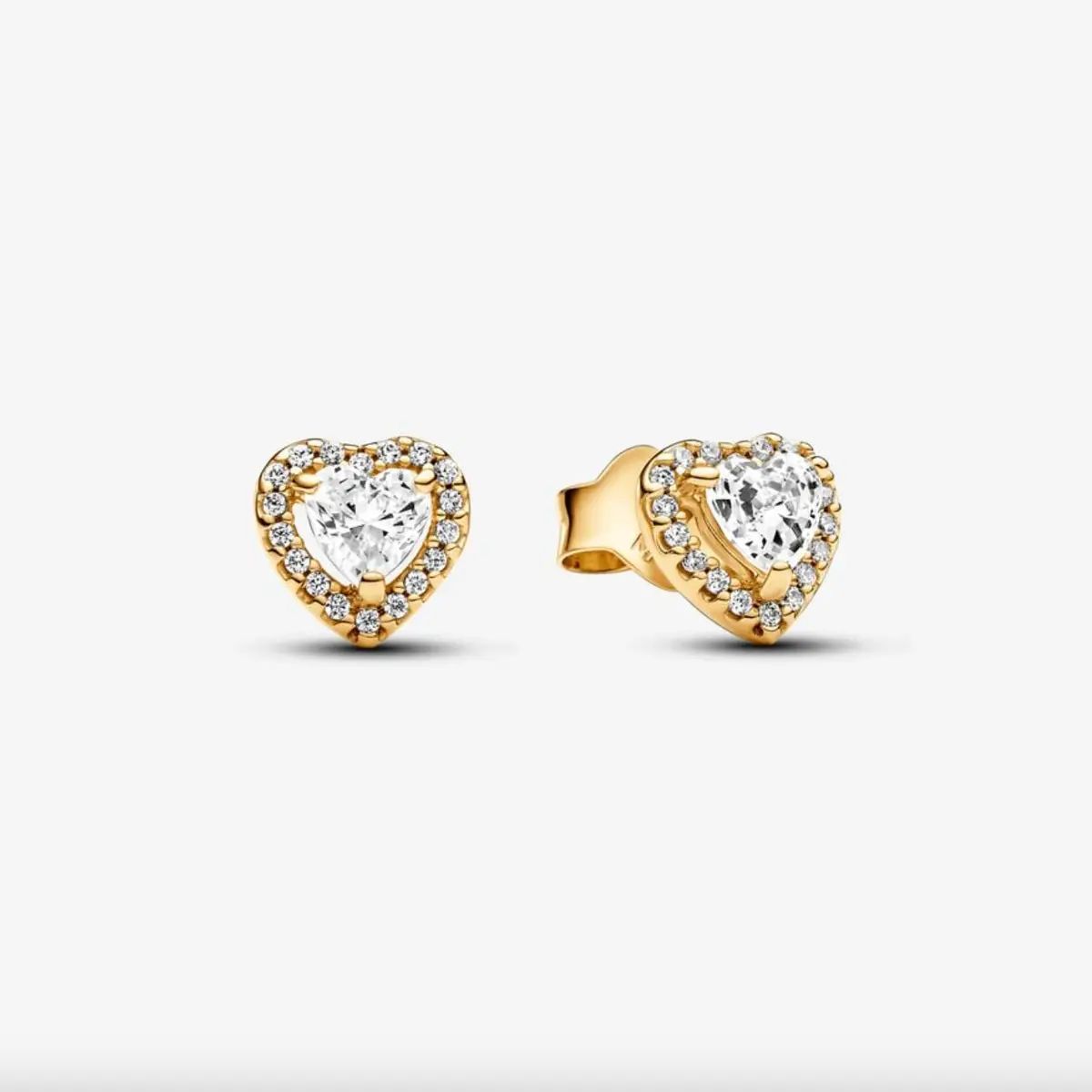Sparkling Elevated Heart Stud Earrings 1