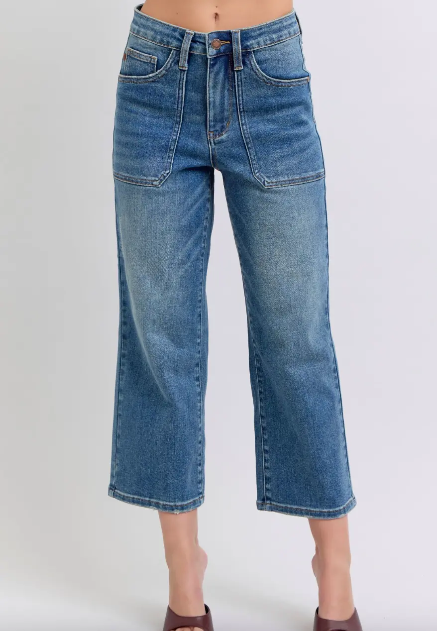 High-Waist Utility Pockets Crop Jean 1