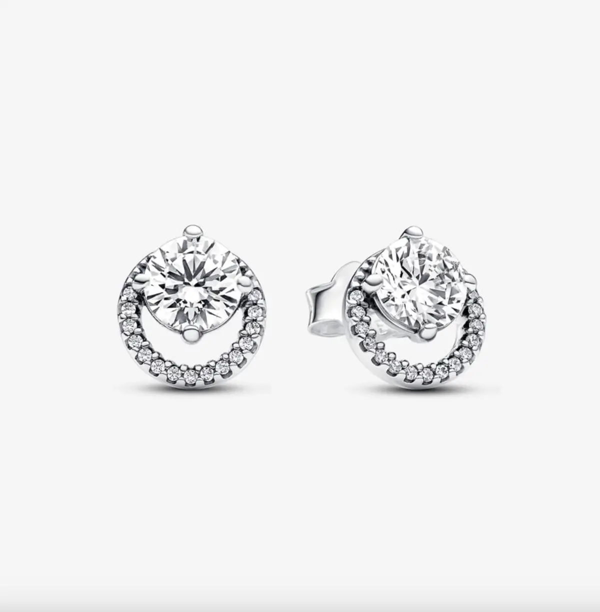 Sparkling Round Halo Stud Earrings 1