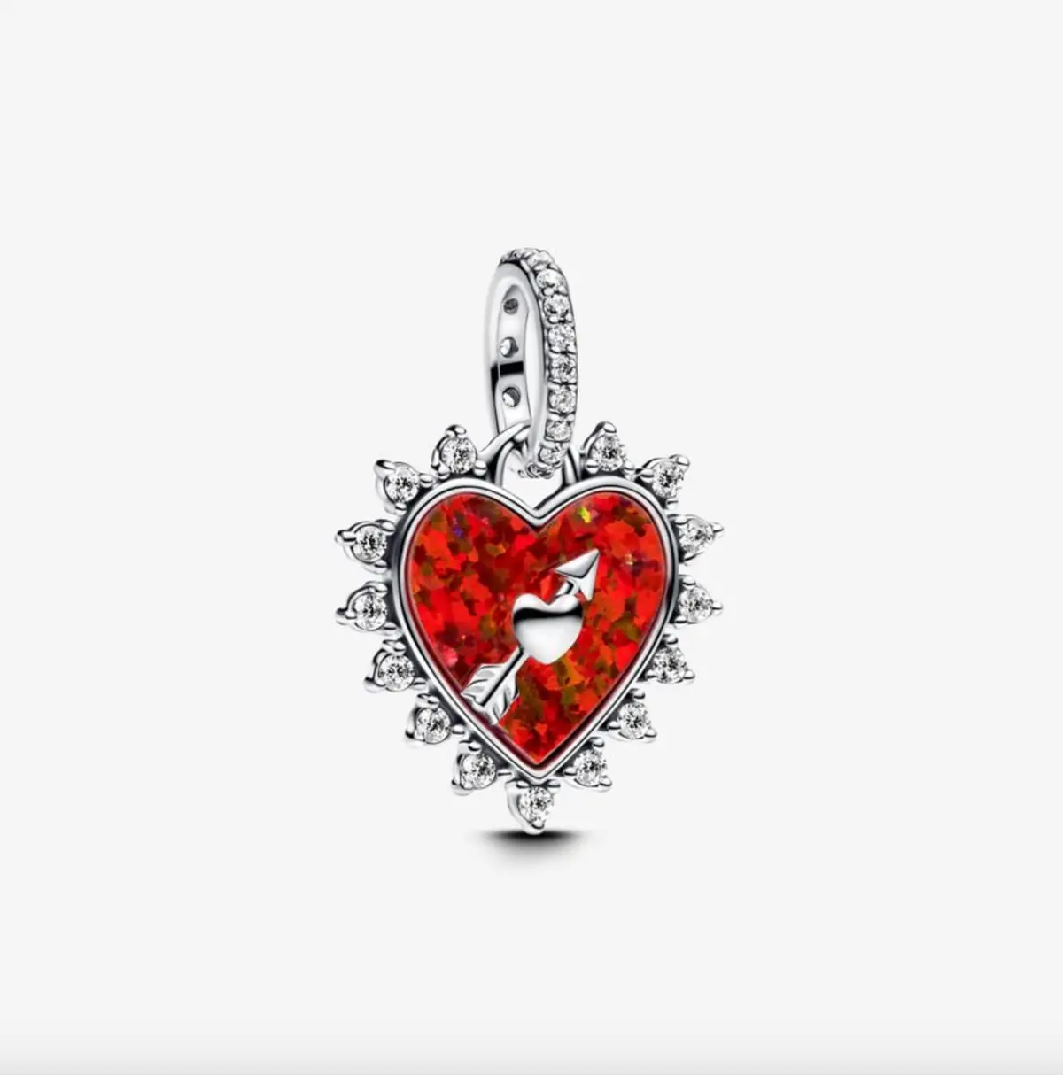 Spinnable Arrow Heart Dangle Charm 1