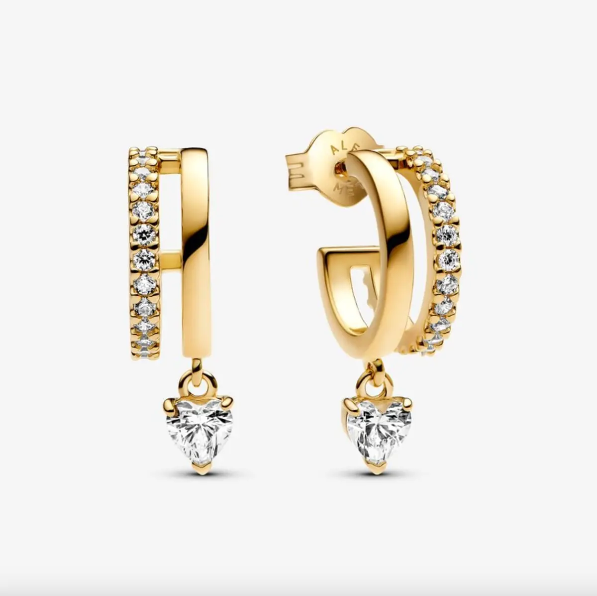 Dangling Heart Hoop Earrings 1