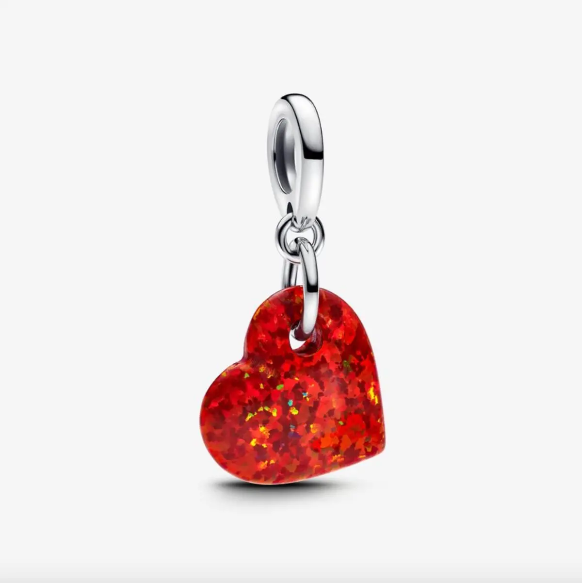 Opalescent Red Heart Dangle Charm 1