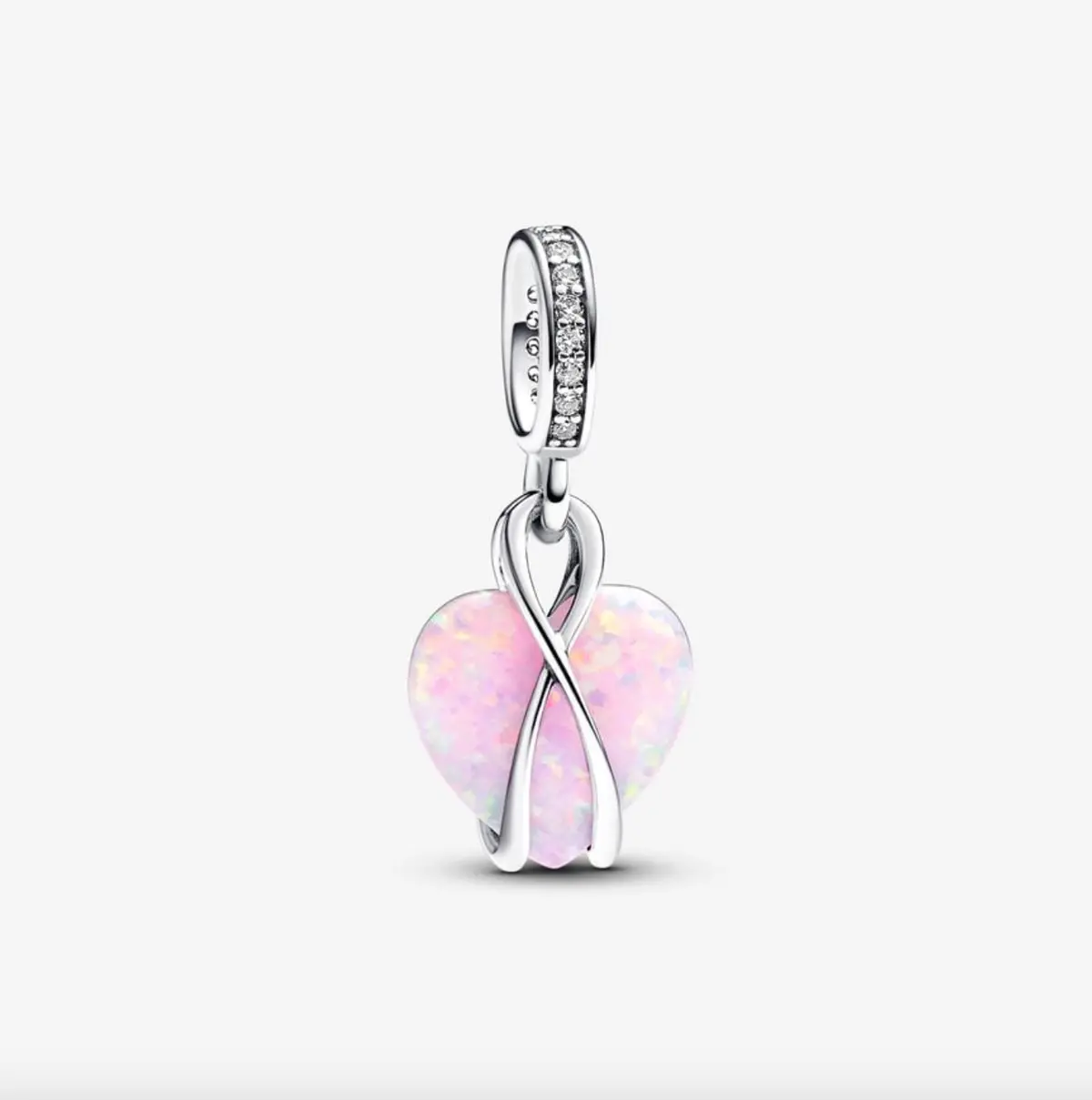 Mom Opalescent Heart Dangle Charm 1