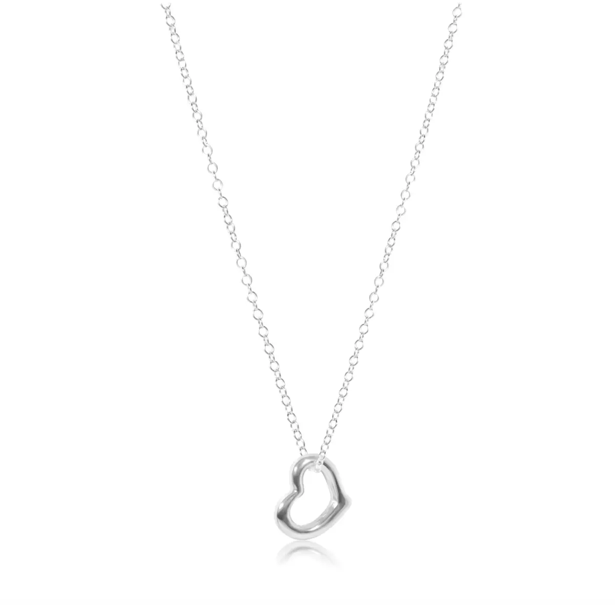 16" Necklace Sterling - Love Sterling Charm 1
