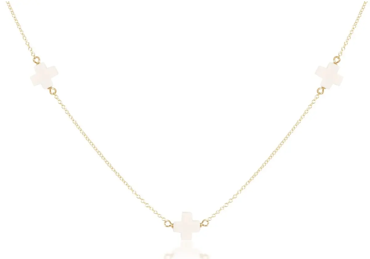 17" Choker Simplicity Chain Gold - Signature Cross Off-White 1