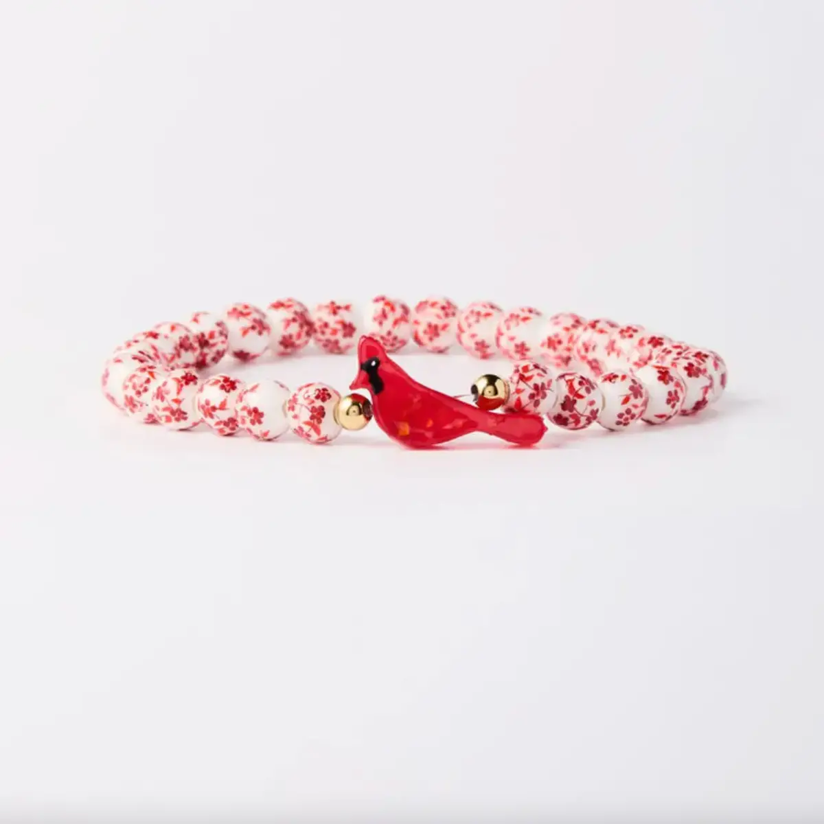 Holy Water Porcelain Red Cardinal Bracelet | Gold 1