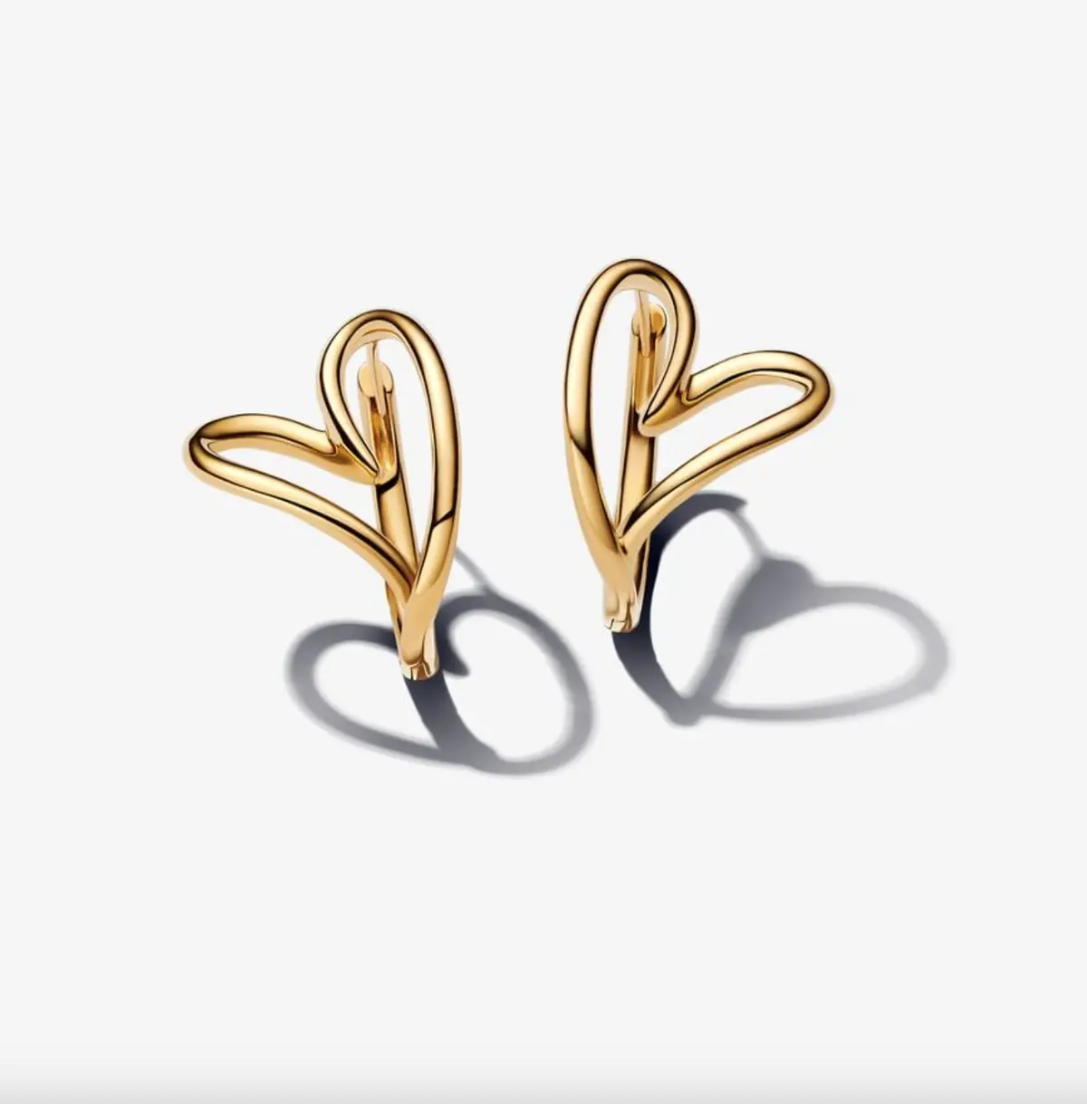 Organically Shaped Heart Hoop Earrings 1