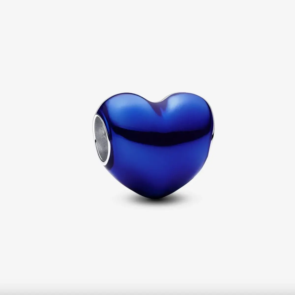 Metallic Blue Heart Charm 1