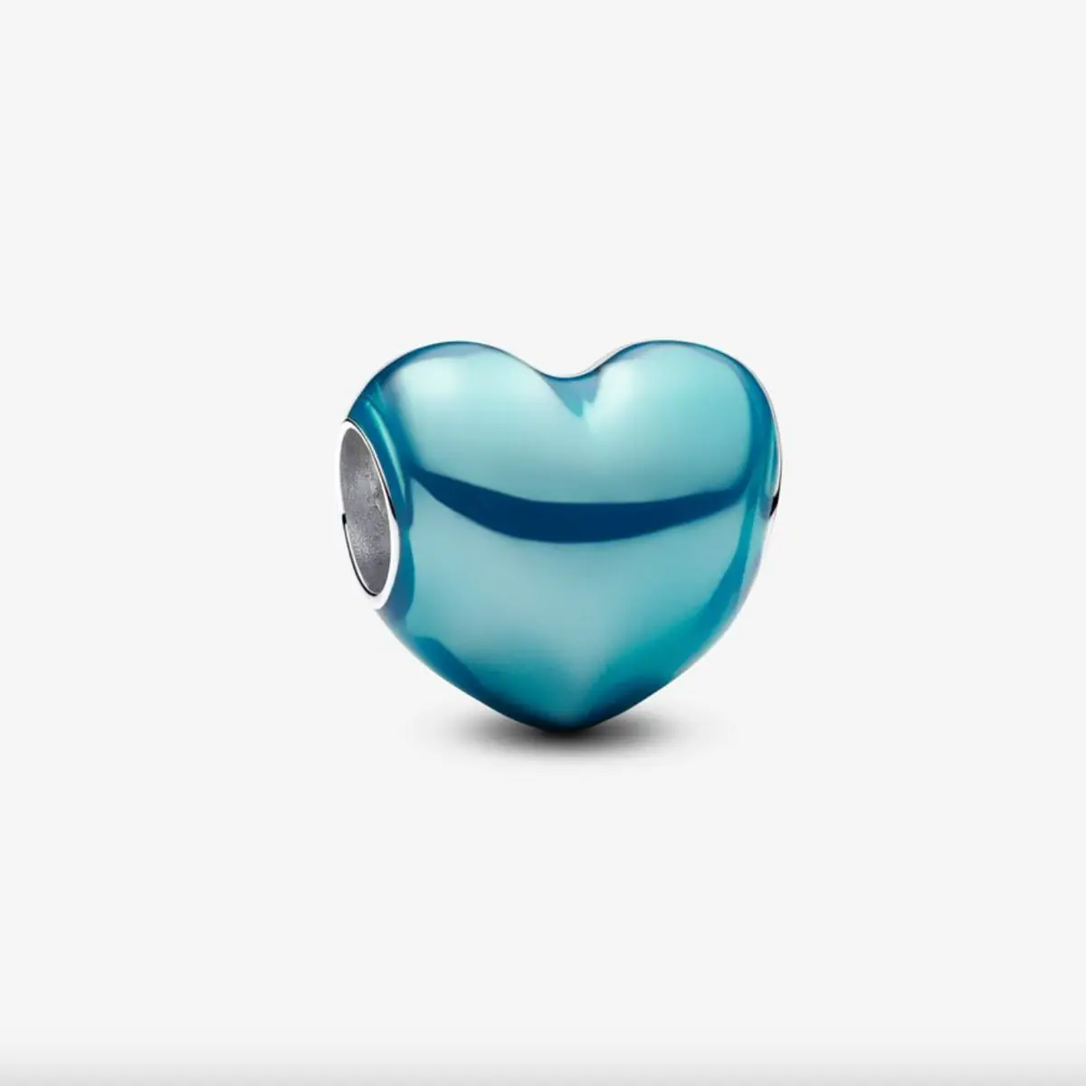 Metallic Sky Blue Heart Charm 1