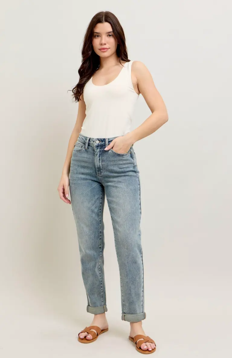 Heather High-Waist Boyfriend Jean 1